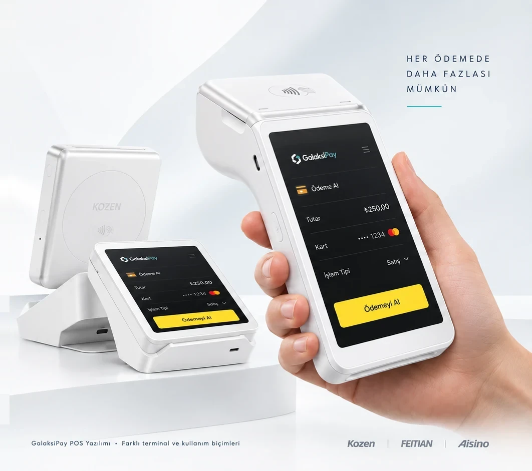 GalaksiPay POS Yazılımı çalışan akıllı ödeme terminalleri
