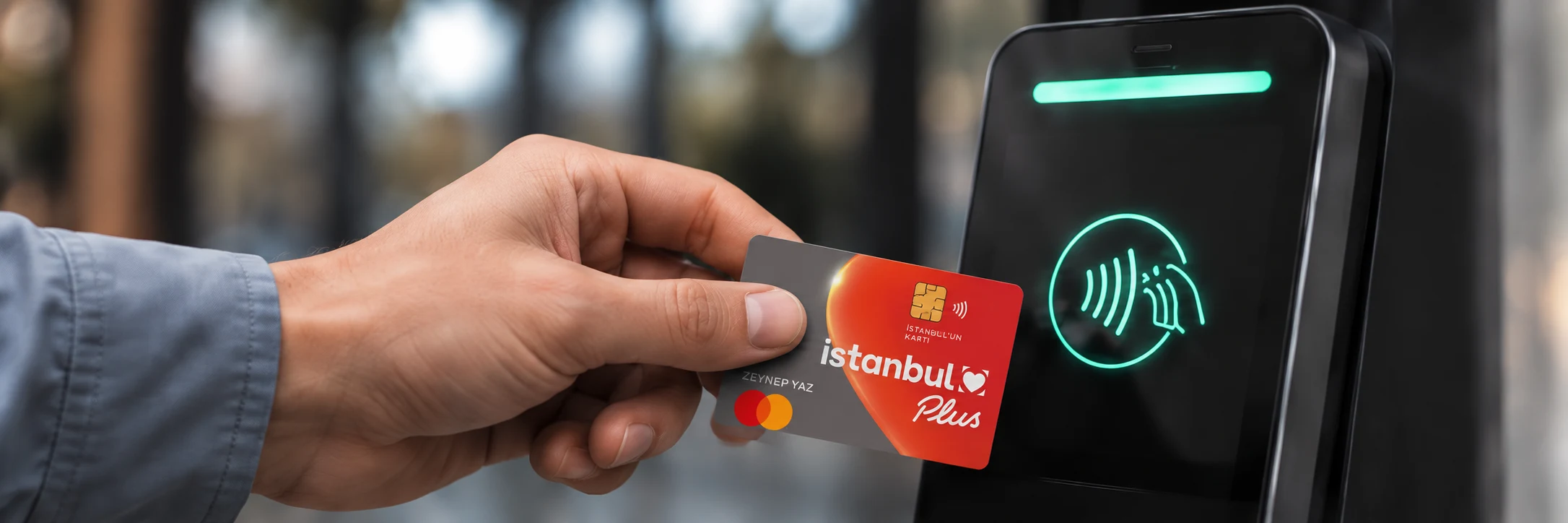 İstanbulkart Plus kartının temassız validatöre okutulması